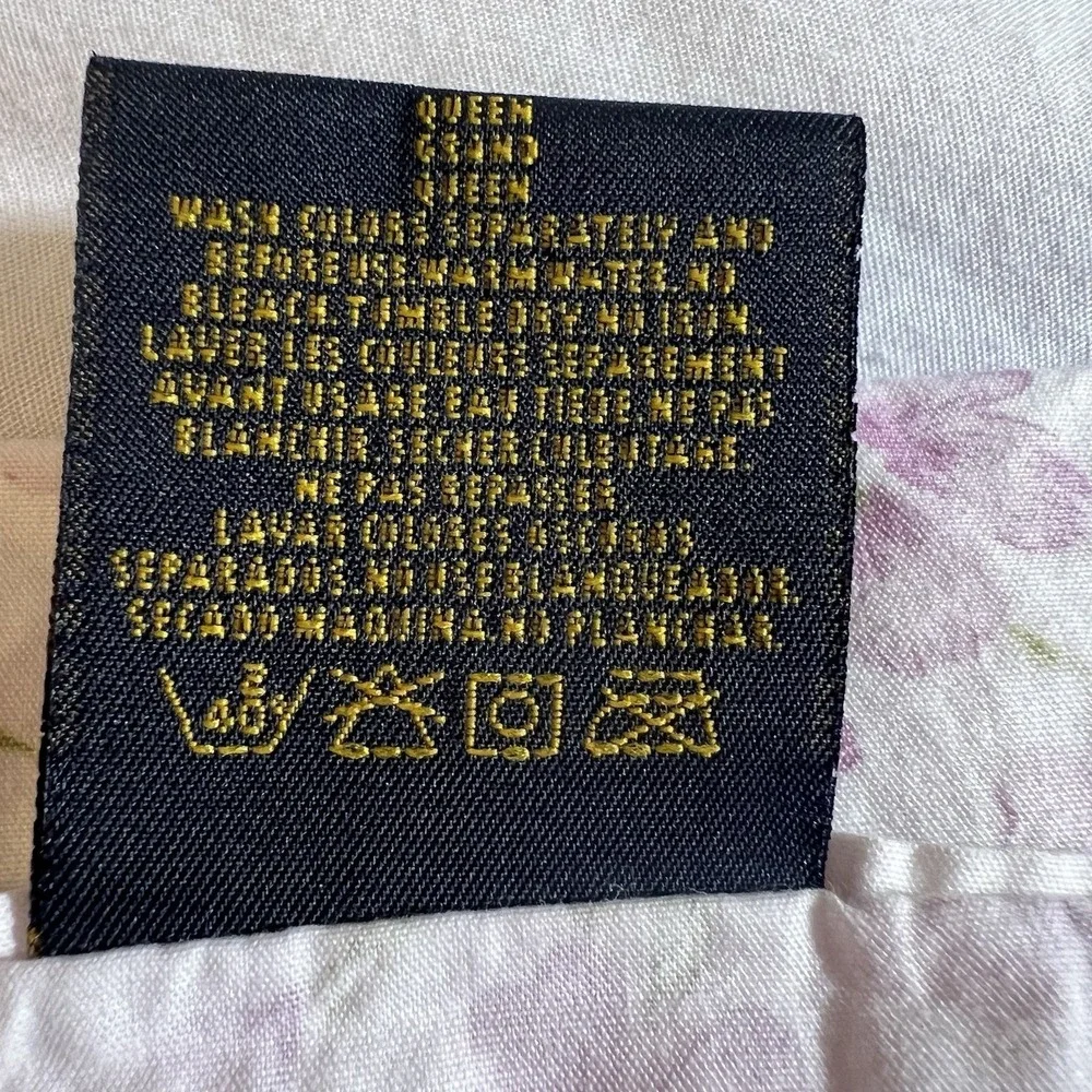 Ralph Lauren Emilie Lavender Violets Queen  Flat Sheet Vtg Shabby Floral Cottage